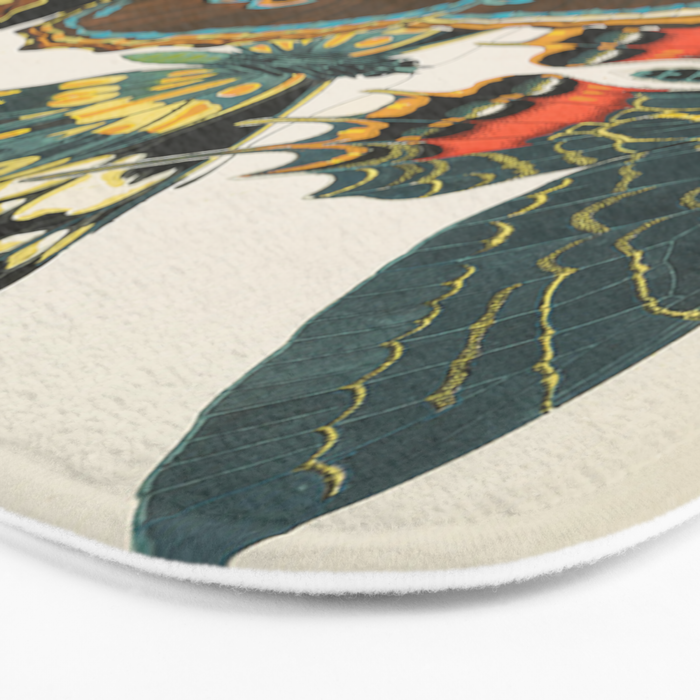 Vintage Butterfly Illustration EA Seguy Papillon Bath Mat Gallery Image 3