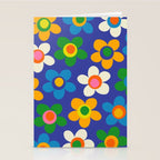 Cute and Cheerful Maisie Flowers Colorful Blue Floral Pattern Stationery Card Gallery Image 2