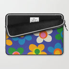 Cute and Cheerful Maisie Flowers Colorful Blue Floral Pattern Laptop Sleeve Gallery Image 2
