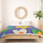 Cute and Cheerful Maisie Flowers Colorful Blue Floral Pattern Duvet Cover Gallery Image 3