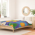 Cute and Cheerful Maisie Flowers Colorful Blue Floral Pattern Duvet Cover Gallery Image 2