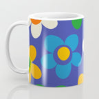 Cute and Cheerful Maisie Flowers Colorful Blue Floral Pattern Coffee Mug Gallery Image 3