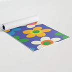 Cute and Cheerful Maisie Flowers Colorful Blue Floral Pattern Yoga Mat Gallery Image 2
