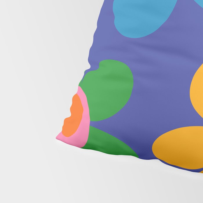 Cute and Cheerful Maisie Flowers Colorful Blue Floral Pattern Pillow Sham Gallery Image 4