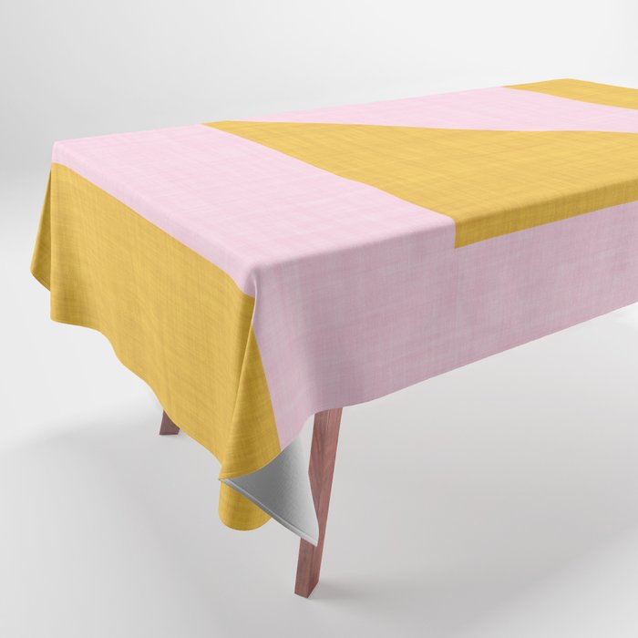 bold minimal greek geometry PInk Yellow Tablecloth Gallery Image 1
