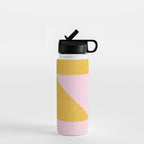 bold minimal greek geometry PInk Yellow Water Bottle Gallery Image 1