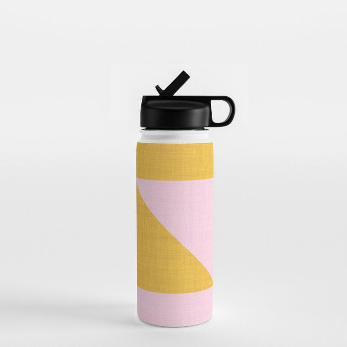 bold minimal greek geometry PInk Yellow Water Bottle Gallery Image 1