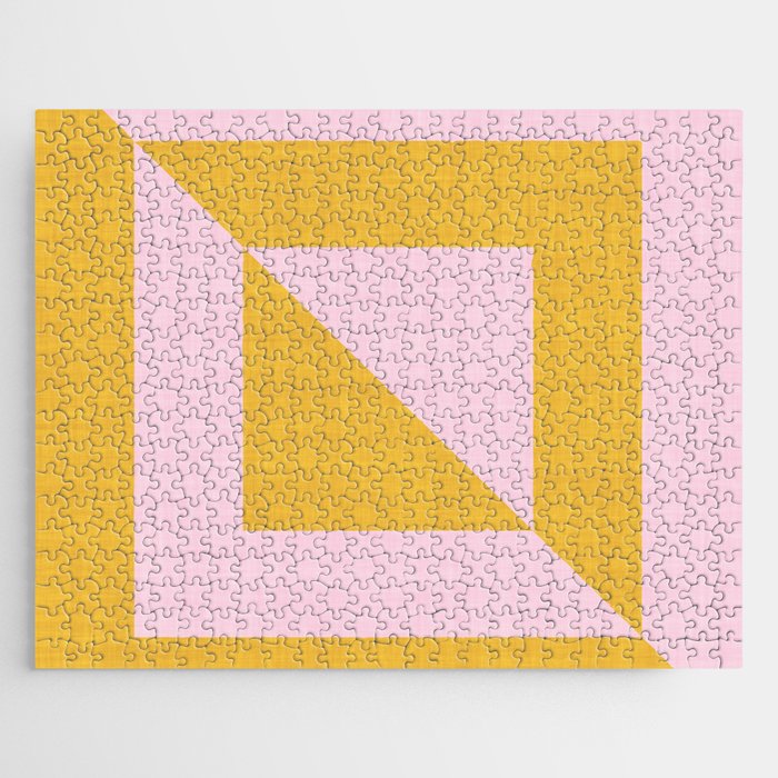 bold minimal greek geometry PInk Yellow Jigsaw Puzzle Gallery Image 1