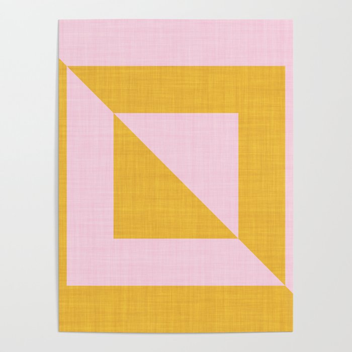 bold minimal greek geometry PInk Yellow Poster Gallery Image 4