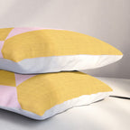 bold minimal greek geometry PInk Yellow Pillow Sham Gallery Image 3