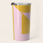 bold minimal greek geometry PInk Yellow Travel Mug Gallery Image 3