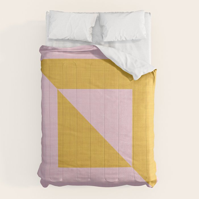 bold minimal greek geometry PInk Yellow Comforter Gallery Image 1