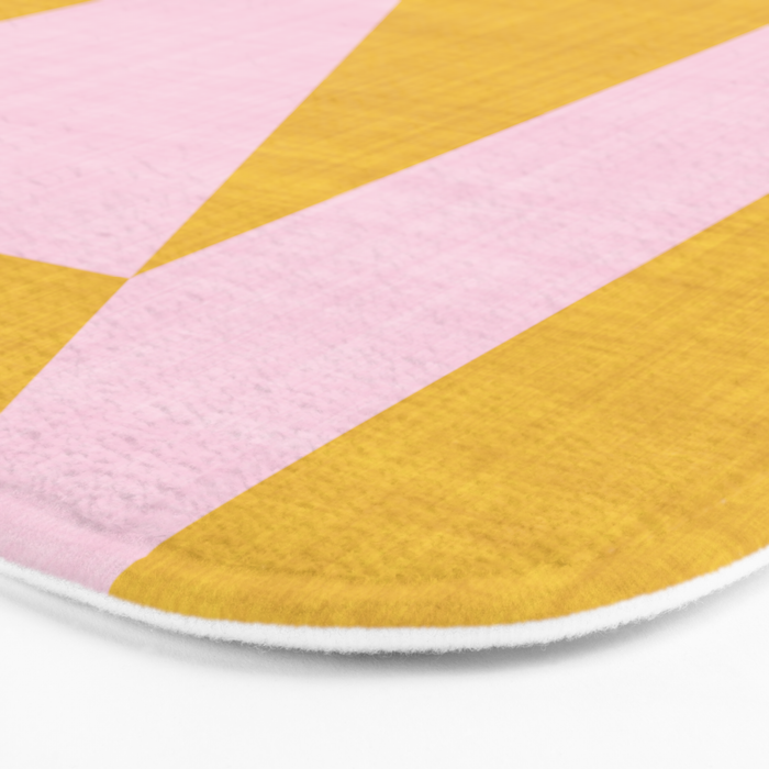 bold minimal greek geometry PInk Yellow Bath Mat Gallery Image 3