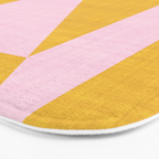 bold minimal greek geometry PInk Yellow Bath Mat Gallery Image 3