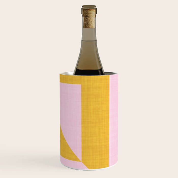 bold minimal greek geometry PInk Yellow Wine Chiller Gallery Image 3