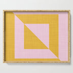 bold minimal greek geometry PInk Yellow Serving Tray Gallery Image 1