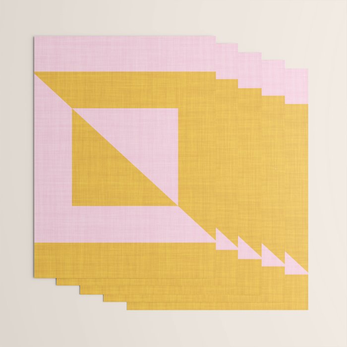 bold minimal greek geometry PInk Yellow Wrapping Paper Gallery Image 3