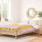 bold minimal greek geometry PInk Yellow Duvet Cover Gallery Image 2