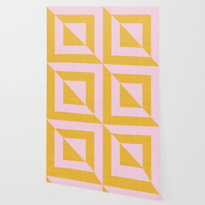 bold minimal greek geometry PInk Yellow Wallpaper Gallery Image 2