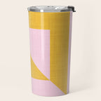 bold minimal greek geometry PInk Yellow Travel Mug Gallery Image 2