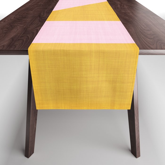 bold minimal greek geometry PInk Yellow Table Runner Gallery Image 1