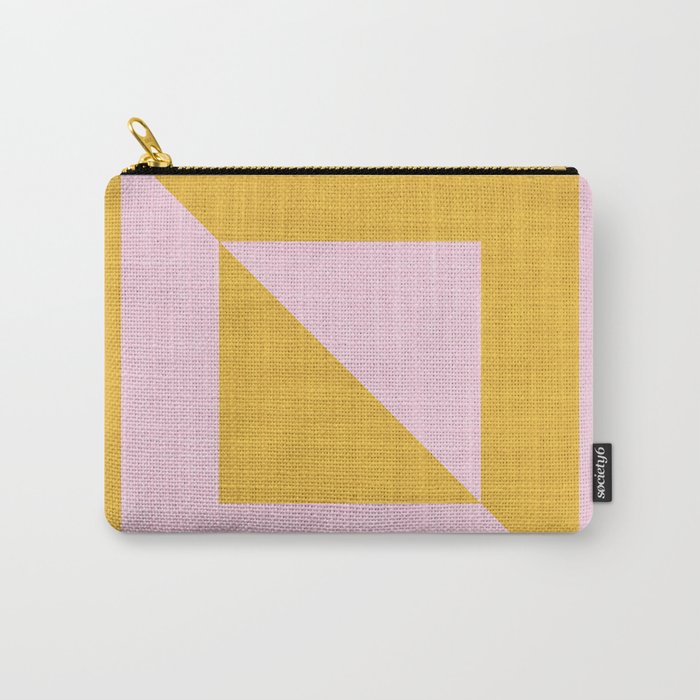 bold minimal greek geometry PInk Yellow Carry All Pouch Gallery Image 1