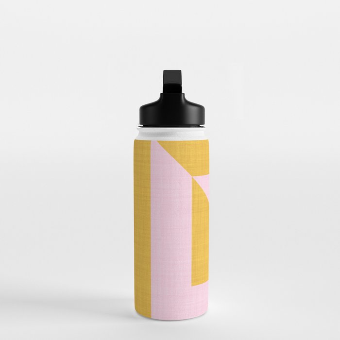 bold minimal greek geometry PInk Yellow Water Bottle Gallery Image 3