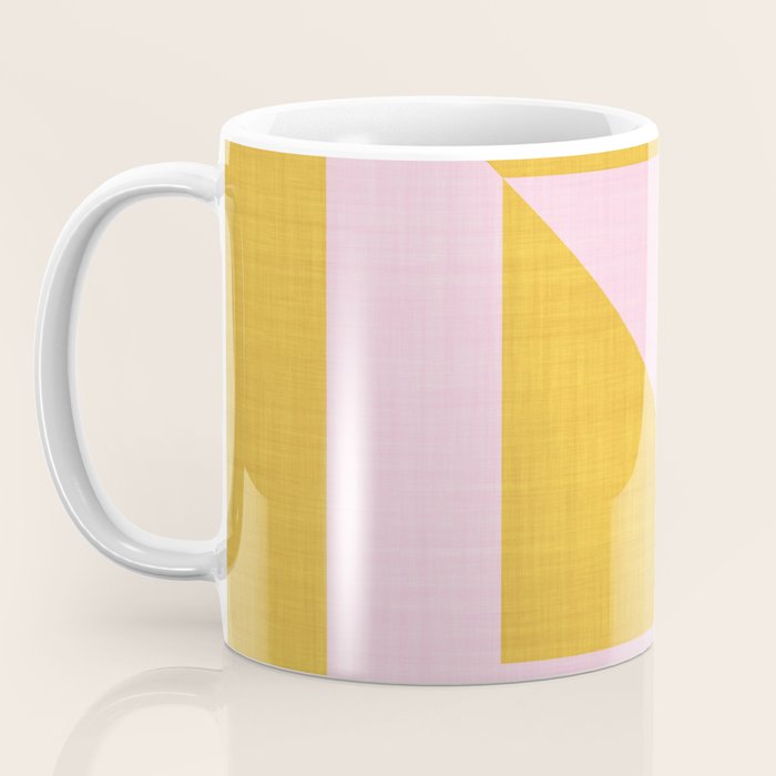 bold minimal greek geometry PInk Yellow Coffee Mug Gallery Image 3