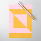 bold minimal greek geometry PInk Yellow Wrapping Paper Gallery Image 1