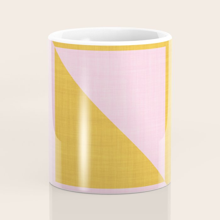bold minimal greek geometry PInk Yellow Coffee Mug Gallery Image 4