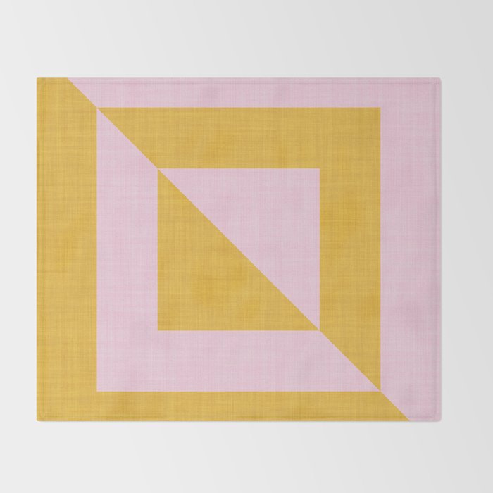 bold minimal greek geometry PInk Yellow Throw Blanket Gallery Image 2