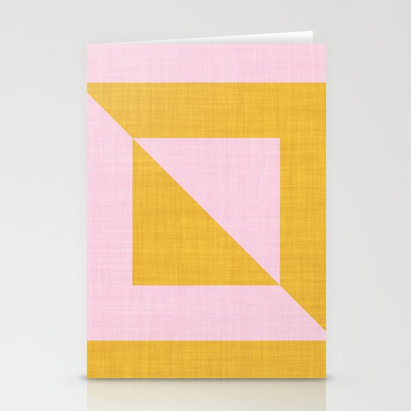 bold minimal greek geometry PInk Yellow Stationery Card Gallery Image 2