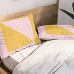 bold minimal greek geometry PInk Yellow Pillow Sham Gallery Image 2