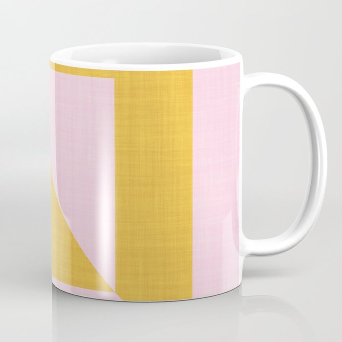 bold minimal greek geometry PInk Yellow Coffee Mug Gallery Image 1