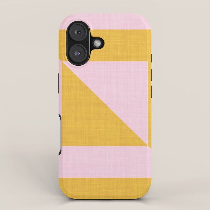 bold minimal greek geometry PInk Yellow iPhone Case Gallery Image 1