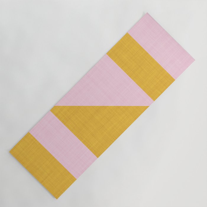 bold minimal greek geometry PInk Yellow Yoga Mat Gallery Image 1