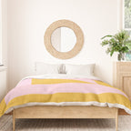 bold minimal greek geometry PInk Yellow Duvet Cover Gallery Image 3