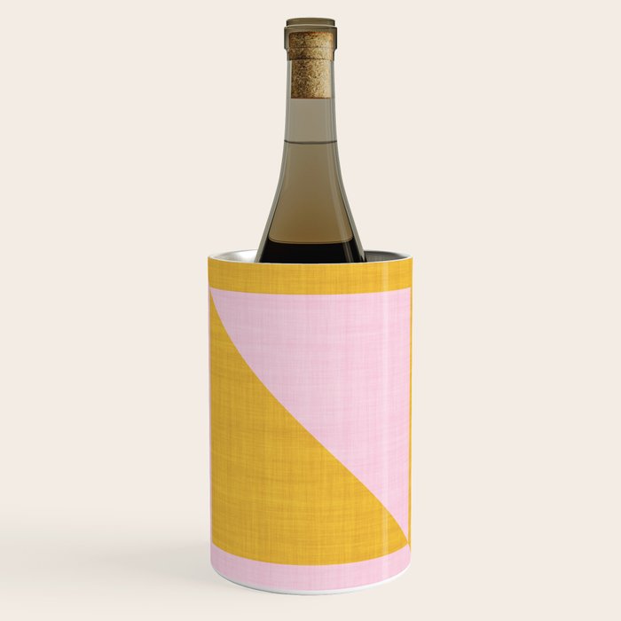 bold minimal greek geometry PInk Yellow Wine Chiller Gallery Image 1