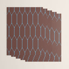 Minimalist Geometric Long Honeycomb Pattern in Dark Brown and Light Blue Wrapping Paper Gallery Image 3