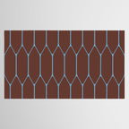 Minimalist Geometric Long Honeycomb Pattern in Dark Brown and Light Blue Tablecloth Gallery Image 2