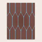 Minimalist Geometric Long Honeycomb Pattern in Dark Brown and Light Blue Notebook Gallery Image 4