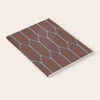Minimalist Geometric Long Honeycomb Pattern in Dark Brown and Light Blue Notebook Gallery Image 2