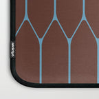 Minimalist Geometric Long Honeycomb Pattern in Dark Brown and Light Blue Laptop Sleeve Gallery Image 3
