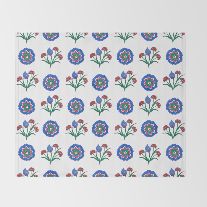 Iznik Motif  Throw Blanket Gallery Image 2