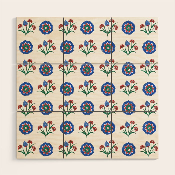 Iznik Motif  Wood Wall Art Gallery Image 1