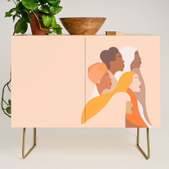 Girl Power - Strong womenâs Portrait 1. Neutral Credenza Gallery Image 1
