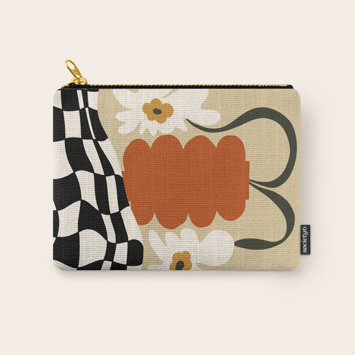 Vintage matisse floral check  Carry All Pouch Gallery Image 1