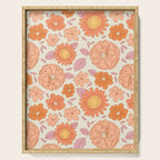 Vintage hand drawn flower art pattern Serving Tray Gallery Image 1