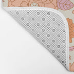 Vintage hand drawn flower art pattern Bath Mat Gallery Image 2
