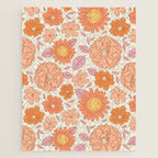 Vintage hand drawn flower art pattern Jigsaw Puzzle Gallery Image 1